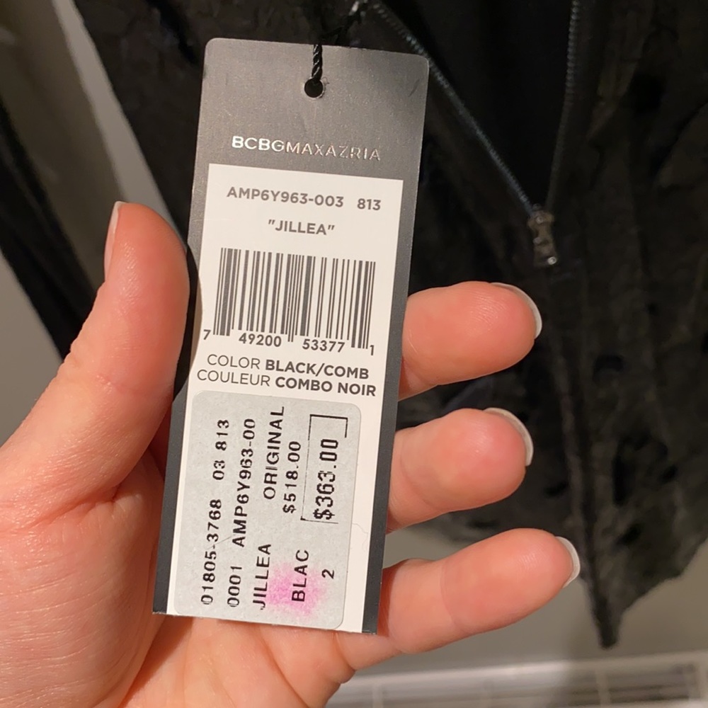 SOLD / BCBG LEATHER MESH DRESS - Picture 5 of 7